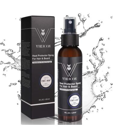 VIKICON Shield Beard & Hair Heat Protectant-Beard Spray Blend Prevents Damage & Breakage for Hair and Beard