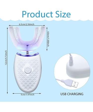 Cunhill Ultrasonic Electric Toothbrush Set - U Shaped, Whitening, Rechargeable - Black & White Chic Style - Buy Online on GoSupps.com