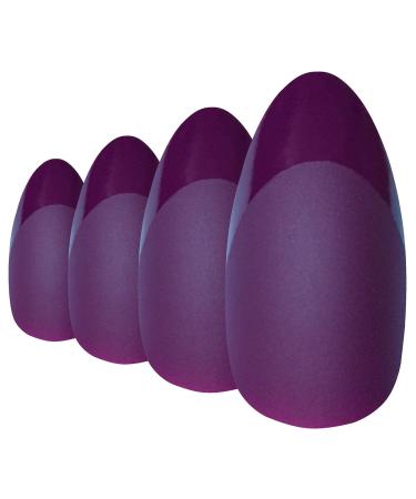 False Nails by Bling Art Purple Matte Almond Stiletto 24 Fake Long Acrylic Tips