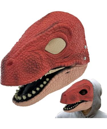 Fivetoo Raptor Face Cover - Movable Pine Latex Dinosaur Mask | Comfortable & Breathable Dino Head Cover for Halloween - Buy Online on GoSupps.com