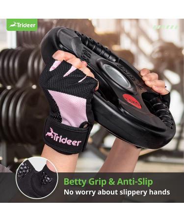 Trideer Pink Workout Gloves for Women - Lightweight Breathable Gym Gloves for Fitness Training - Medium Size - Buy Online on GoSupps.com