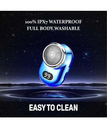 Mini Electric Shaver 2024 | Fast Charging Portable USB Razor with Mirror | Powerful Men's Beard Trimmer (Blue - Buy Online on GoSupps.com