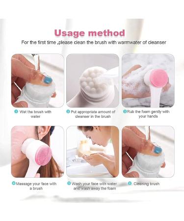 Manual Facial Cleansing Brush for All Skin Types - Dual Face Brush for Pore Cleansing (Pink) - Buy Online on GoSupps.com