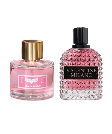 Women's Perfume Combo Set Milano Women&I Love U Floral Fruity Fragrance Eau De Parfum Elegant 100ml Bottle Natural Spray Each for Daily Used Milano&I Love U