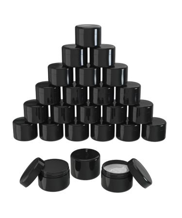 Houseables Black Cosmetic Jars Small Containers with Lids Plastic Jar 2 Fl Oz 160 ML 24 Pack TSA Approved Container Jar for Lotion Salve Body Butter Creams Makeup Toiletries w/Inner Liner - Buy Online on GoSupps.com