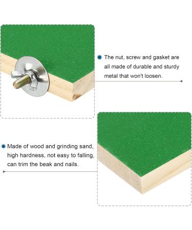 Patikil Bird Perch Stand Platform - Wooden Playground for Small Birds & Parrots - Paw Grinding & Cleaning Accessories - Green & Blue - Buy Online on GoSupps.com