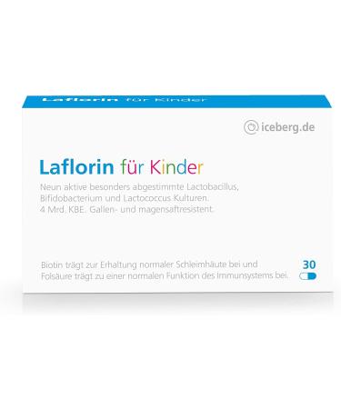 Laflorin for Children - 9 Natural Active Intestinal Bacteria with Biotin & Folic Acid for Healthy Gut Flora - Buy Online on GoSupps.com