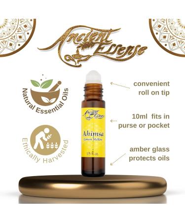 Ancient Essence Essential Oil - Ahimsa Lemon Mellow (0.33 oz) | 100% Pure Aromatherapy Oil for Relaxation & Wellbeing - International Shipping Available - Buy Online on GoSupps.com