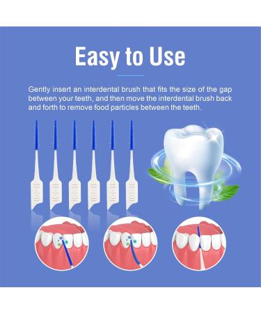 200 Interdental Brushes & Silicone Toothpicks | Dental Cleaning Tools for Teeth | Blue Interdental Brush Set - Buy Online on GoSupps.com