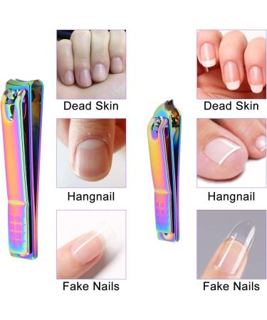 Nail Clippers for Acrylic Nails INFILILA Acrylic Nail Clippers Professional Adjustable Nail Tip Cutter Stainless Steel Acrylic Nail Trimmer Manicure Pedicure Sharp Rustproof Salon and Home DIY Rainbow - Buy Online on GoSupps.com