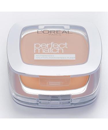 L'Or al Paris Perfect Match Powder - Matting Compact with SPF 8 Mirror & Sponge | Golden Amber No. 7.d/7.W - 9g - Buy Online on GoSupps.com