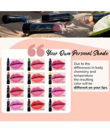Magic Kiss Color Changing Aloe Vera Lipstick Set - Pack of 12 - Made in USA - Aloha 03 - Buy Online on GoSupps.com