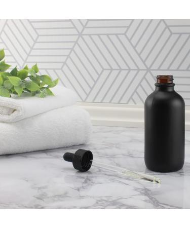 Cornucopia Black Glass Refillable Dropper Bottles - 118 ml Pack of 6 for Essential Oils Cosmetics & Cooking - International Shipping Available - Buy Online on GoSupps.com