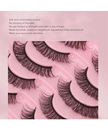 False Eyelashes Set 10 Pairs of 3D Lightweight Wispy Fluffy False Eyelashes Perfect for a Full and Flirty Look Reusable DD Curl Cat Eye Lashes for Stunning Eyes Makeup Cosplay Special Occasions - Buy Online on GoSupps.com