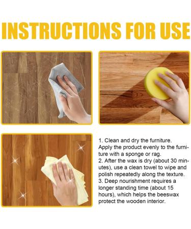 Wood Polish Beeswax 80g Wood Polish & Conditioner Furniture Cleaner | Flexible Beeswax Furniture Polish Restorer Furniture Cleaner and Polish for Wood Doors Chairs Floors Pochy - Buy Online on GoSupps.com