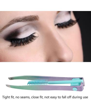 Sonew Stainless Steel Eyebrow Brush False Fake Eyelash Tweezers Small and Portable Multifunctional Tweezer for Repairing Eyebrows Green Violet Gradient - Buy Online on GoSupps.com