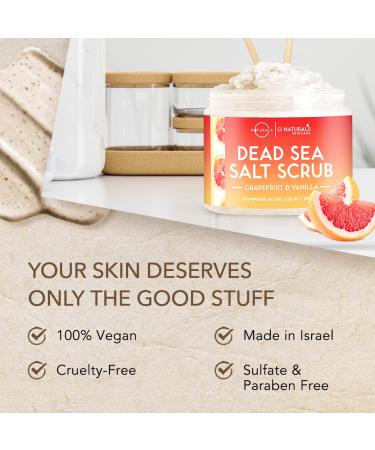 O Naturals Ultra-Cleaning Body Peeling - Moisturizing Grapefruit & Vanilla Body Scrub for Face & Body | Exfoliate Dead Skin & Combat Acne - International Shipping Available - Buy Online on GoSupps.com