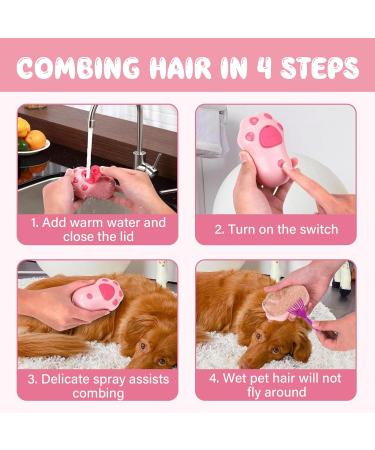 3 In 1 Cat Steamy Brush Upgraded Multifunctional Pet Steamy Brush Cat Paw Shape Electric Steamer Spray Massage Brush Self Cleaning Steam Cat Brush for Removing Tangled and Loose Hair - Buy Online on GoSupps.com