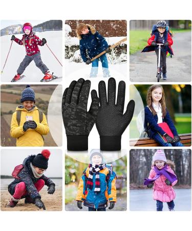Buy Oopor Winter Gloves for Kids - Touchscreen Anti-Slip Windproof Bicycle Gloves for Ages 4-12 | Camouflage Design for Outdoor Sports - Buy Online on GoSupps.com
