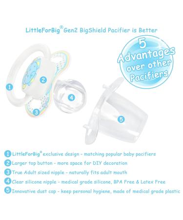 Buy LittleForBig Large Shield Pacifier II - Adult Size Baby Elephant Blue | International Shipping Available - Buy Online on GoSupps.com