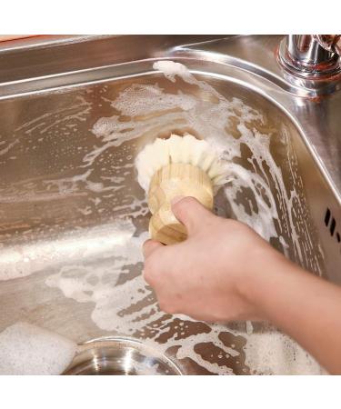 4 Pieces Bamboo Scrub Brush Eco-Friendly Kitchen Cleaning Brush Set Mini Pot Brush Natural Bamboo Dish Scrubber with Bamboo Handle for Kitchen Cleaning Dishes Pots Pans - Buy Online on GoSupps.com