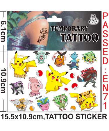 STXADO Cute Fake Tattoos for Kids - 6 Sheets Pikachu Stickers for Birthday Party Favors - Buy Online on GoSupps.com