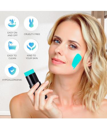Go Ho Teal Water-Based Face Paint Stick 1.06 Oz - Non-toxic Cream Body Makeup for Theater, Halloween, SFX Cosplay - Washable & Full Coverage for Adults and Children - Buy Online on GoSupps.com