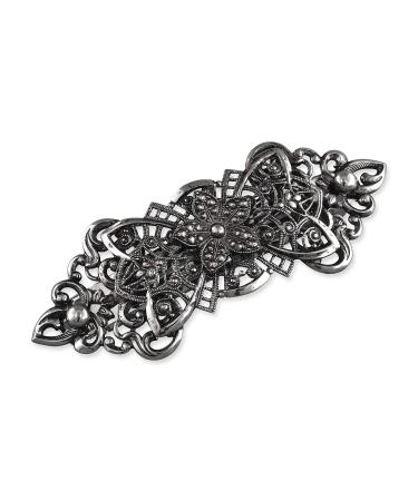 Rivelle ladies traditional hair clip Julia 8 cm hair accessory vintage wedding metal silver