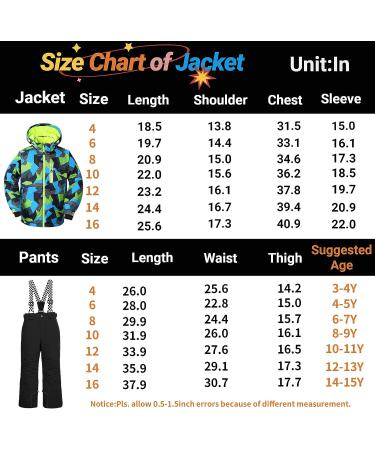 WOWULOVELY Boy's Ski Jacket and Pants Set - Insulated, Windproof & Waterproof - Size 8 - Buy Online on GoSupps.com