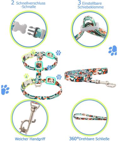 Supet Adjustable Cat Dishes Set with Leash - Outbreak-Proof for Small & Large Cats Perfect for Kittens - Green M (Chest Size: 28-48cm) - Buy Online on GoSupps.com