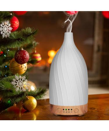 Buy GUKKK White Ceramic Aroma Diffuser for Essential Oils - Adjustable Fog 7 Colors LED Timer - Perfect for Bedrooms Yoga & Office (100ml) - Buy Online on GoSupps.com