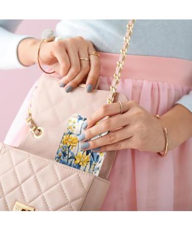 Buy Autumn Yellow Flower Lipstick Case | Leather Organizer with Mirror - Mini Lip Gloss Holder - Buy Online on GoSupps.com
