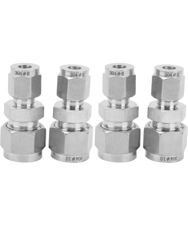 Compression Tube Adapter Quick Screw 4Pcs Straight Compression Tube Adapter for Air Pipes Oil Pipes Fittings Water Pipes( 6/ 10) - Buy Online on GoSupps.com