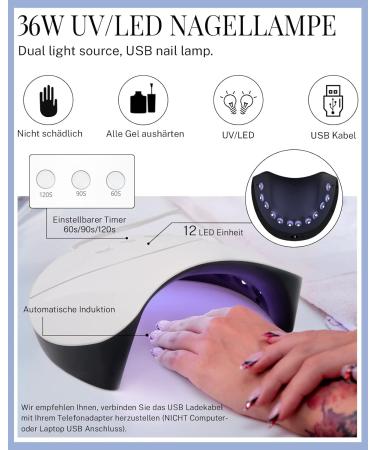 Phoenixy Gel Nail Polish Set - 12 Pcs with 36W UV/LED Nail Lamp | Complete Manicure Starter Kit & Gift for Women - Buy Online on GoSupps.com