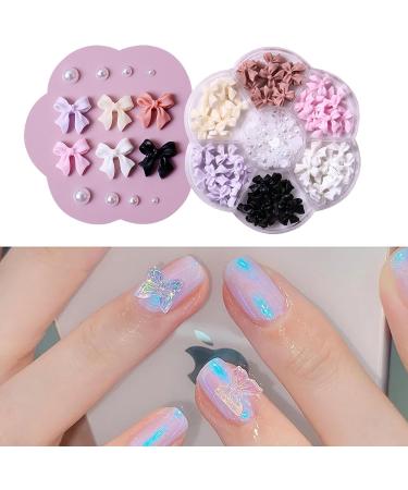 1 Box Bow Nail with 7 Grids Nail Art Colorful Nail and Gems Decorative Bow Diverse Styles Bow Beauty Supplies - Buy Online on GoSupps.com