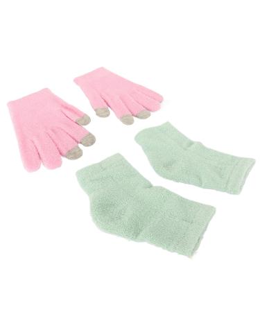 Qukaim Gel Moisturizing Spa Gloves Moisturizing Hand Gloves Pink Gel Touch Screen Gloves Prevent Cracked Skin Green Elbow Cover