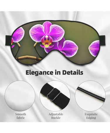 Orchid Flower Print Eye Mask - Ultra-Soft Light-Blocking for Comfort & Restful Sleep | International Shipping Available - Buy Online on GoSupps.com