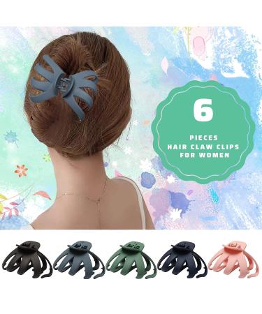 Large Hair Claw Clips for Women - 6 Pcs Octopus Clips for Thick Hair - Strong Hold Grip with Non-Slip Design - Hair Accessories for Ponytails and Updos - Buy Online on GoSupps.com