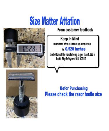 2Pcs Men's Safety Razor Stand - Premium Aluminum Alloy Matte Black Double Edged Razor Holder - Retro Design for Men and Women - Long Handle DE Razor Base Tool - Shaver Accessories - Buy Online on GoSupps.com