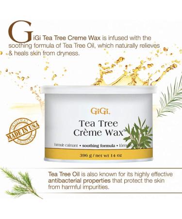 GiGi Tea Tree Cream Wax | Soothing Hair Removal Formula 396g - International Shipping Available - Buy Online on GoSupps.com
