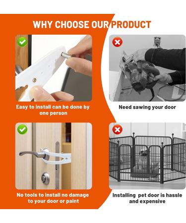 2PCS Cat Door Holder Latch - No Need for Baby Gate or Pet Door | Easy Install, Keeps Dogs Out, Lets Cats In - Buy Online on GoSupps.com