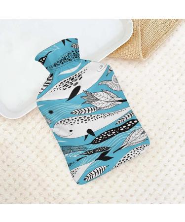Hot Water Bottle with Lid - Unicorn Fish Rubber Therapy Bag for Pain Relief Cramps & Foot Warmer - Buy Online on GoSupps.com