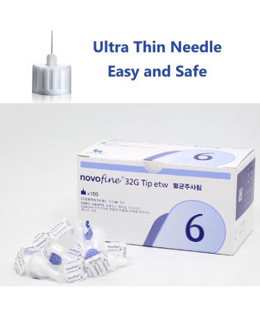 Novofine 32G 6mm Insulin Pen Needles - 1 Box (100 Count) | Size 0.23/0.25 mm - Buy Online on GoSupps.com