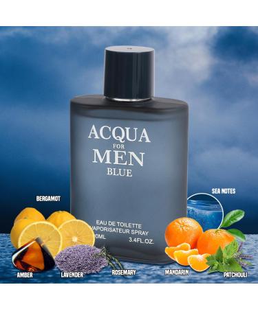 EBC PERFUME Acqua For Men Blue Spray Cologne - Eau De Toilette for Men - 3.4 fl.oz - Buy Online on GoSupps.com