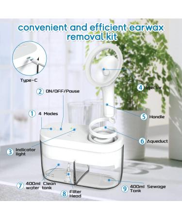 Temodu Ear Wax Removal Tool Kit - Water-Powered Ear Cleaner with 3 Nozzles and 5 Ear Picks | Effective Ear Irrigation Flushing System for Ear Wax Buildup Removal - Buy Online on GoSupps.com
