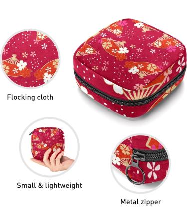 Red Japanese Women's Period Storage Bag | Menstrual Cup & Tampon Organizer | Stylish & Portable for Teen Girls - Buy Online on GoSupps.com