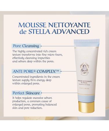 PARIS MOUSSE NETTOYANTE by STELLA ADVANCED | Deep Pore Cleansing Soft Cream Facial Cleanser with EGF & Hydrolyzed Collagen - 100ml 3.38 fl. oz. - Buy Internationally - Buy Online on GoSupps.com