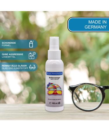 Blum Manufaktur 100ml Glasses Cleaner & Microfiber Cloth - High Quality Spray for Easy & Thorough Cleaning - Buy Online on GoSupps.com