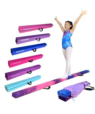 FC FUNCHEER 8FT Folding Gymnastic Beam,Wood core Anti-Slip Bottom with Carrying Handle Magic star