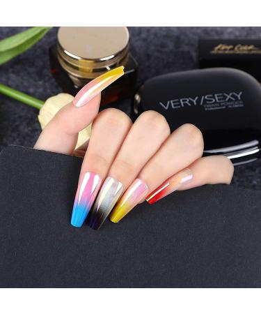 DIY Nail Art Party Decor 1 Set Coffin Fake Nails Kit Gradient Glossy Manicure Salon DIY Decoration Ballerina Fake Nails Kit for Salon - 4 - Buy Online on GoSupps.com
